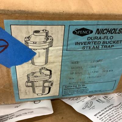 Nicholson Dura Flo Inverted Bucket Steam Trap 81S NIB
