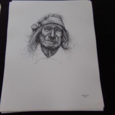 5 PRINTS OF MAN BY GUADALUPE. 1981. 14" X 18".