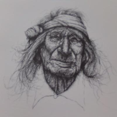 5 PRINTS OF MAN BY GUADALUPE. 1981. 14" X 18".