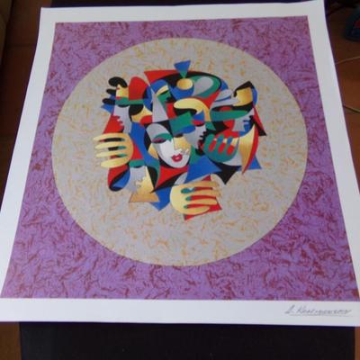 ANATOLE KRASNYANSKY PRINT MUSICAL SPHERE. 27' X 28".