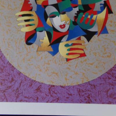 ANATOLE KRASNYANSKY PRINT MUSICAL SPHERE. 27' X 28".