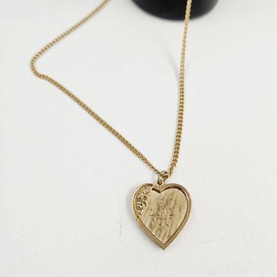 VINTAGE GOLD TONED I LOVE YOU NECKLACE