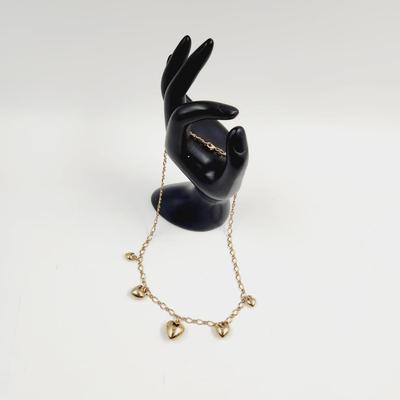 VINTAGE GOLD TONED CHAIN HEART CHARM NECKLACE
