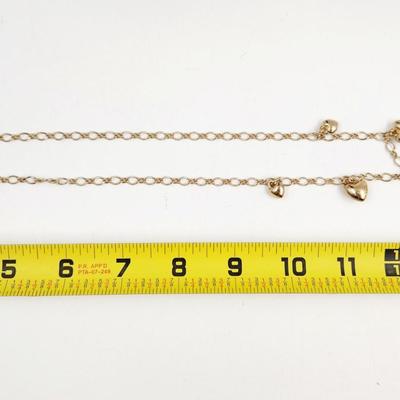 VINTAGE GOLD TONED CHAIN HEART CHARM NECKLACE