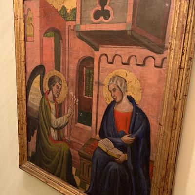 Large Wood Painted Religious Art Framed