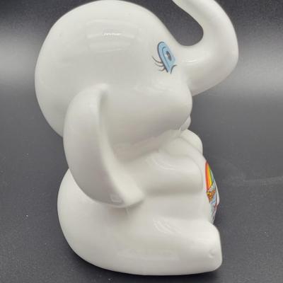 Ceramic Elephant Penny Bank