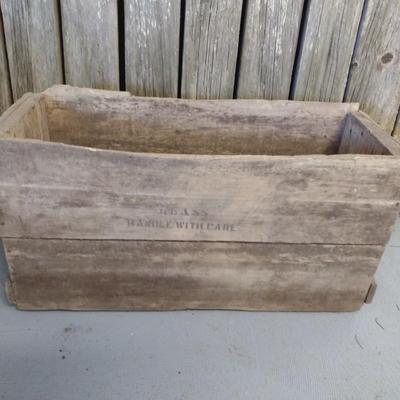 Vintage Wooden Shipping Crate for Glass Bottles