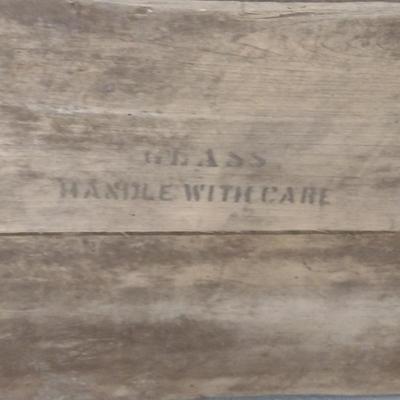Vintage Wooden Shipping Crate for Glass Bottles