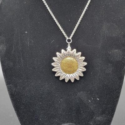 Sunflower Medallion Necklace