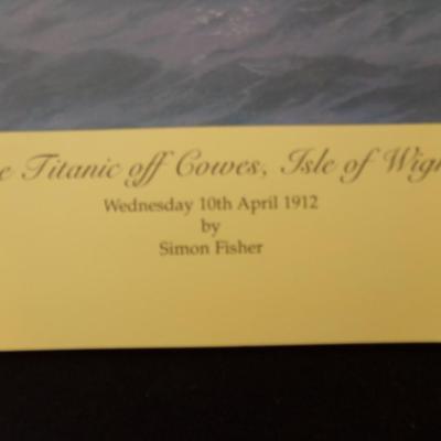 THE TITANTIC OFF COVES, ISLE OF WIGHT. SIGNED SW FISHER.