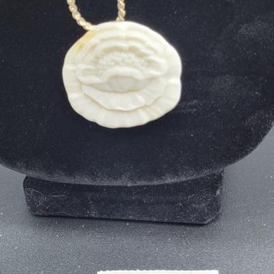 White Medallion Necklace