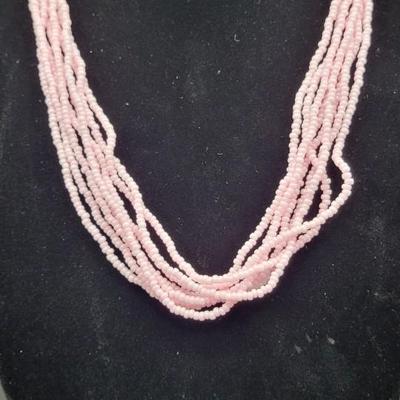 Trifari Pink Strand Necklace