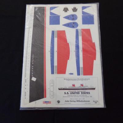 Vintage Jade-Verlag Wilhelmshaven Paper Card Model â€¦FLAGSHIP S.S. UNITED STATES SCALE 1 : 250 UNOPENED