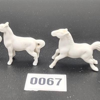 Miniature White Horse Decor Lot
