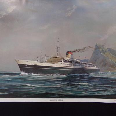 6 PICTURES; TITANTIC, SS LURINE, UGANDA, ANDREA DORIA, CANBERRA, BISMARK.