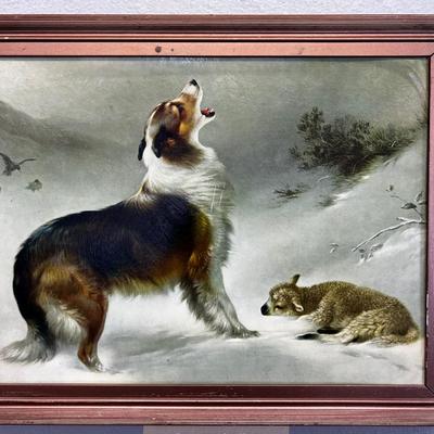 Lassie and the Lamb Vintage Picture