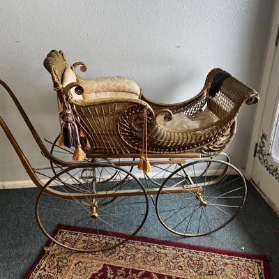 Gold ANTIQUE Baby Buggy