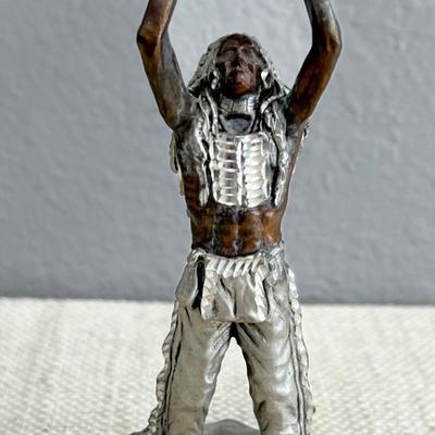 Little Statue of Native American Indian By Peter Sedlow 