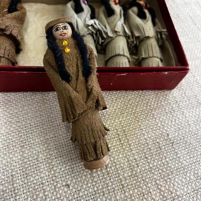 Hand Made Native American Wood Spool Dolls 