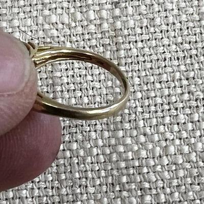 Gold 10K Ring with Aqua Marine Oval Stones. 