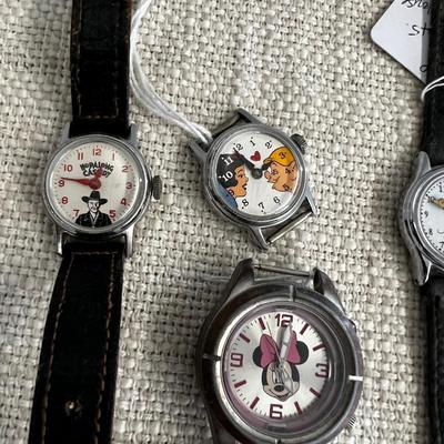 Character Watches: Hop-a-Long Cassidy , Mini, Mickey, and Dopey 