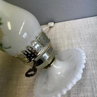 Milk Glass Dresser Lamp 