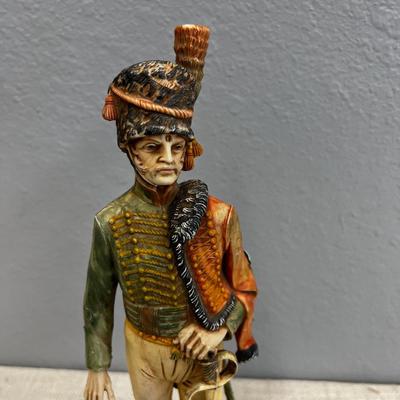 Resin Soldier Figurine on a Marble Base