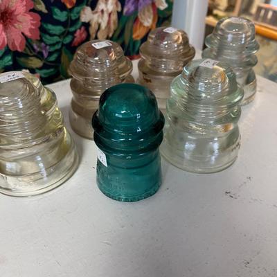 Pile of Vintage Glass Insulators 