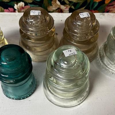 Pile of Vintage Glass Insulators 