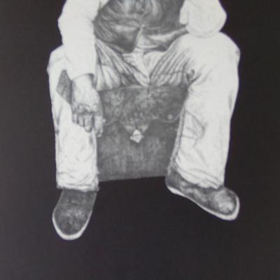 10 PRINTS OF MAN SMOKING BY GUADALUPE. 1981. 23" X 28".