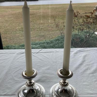 Pair of Silver Plated Vintage Candlesticks, England