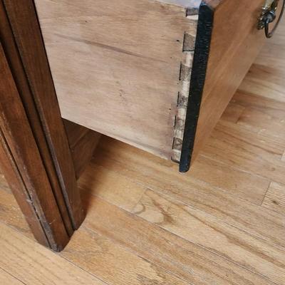 Antique 2 Door 2 drawer Armoire Cabinet w Key