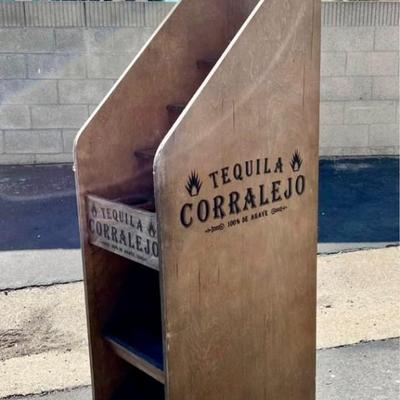 Corralejo Tequila Wooden Display for Bottles and Glasses