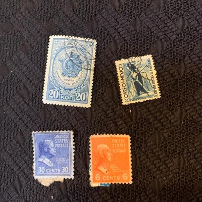 4 Vintage Misc Foreign Postage Stamps