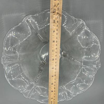 Vintage Fostoria Footed Floral Etched Console Bowl