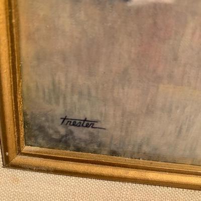 PAIR Trester Signed Art Framed