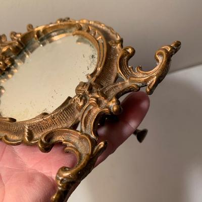 Antique Vanity Lot Mirror Pin Cushion Hot Iron +