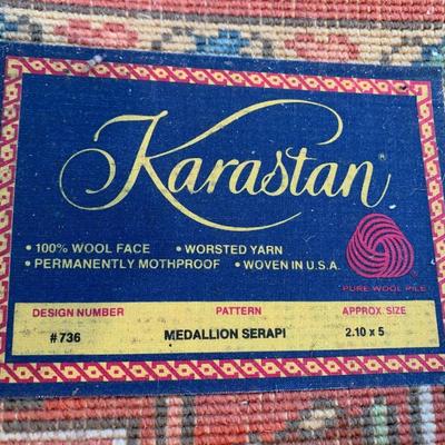 Clean Karastan 3 x 5 Medallion Serapi Wool Oriental Rug