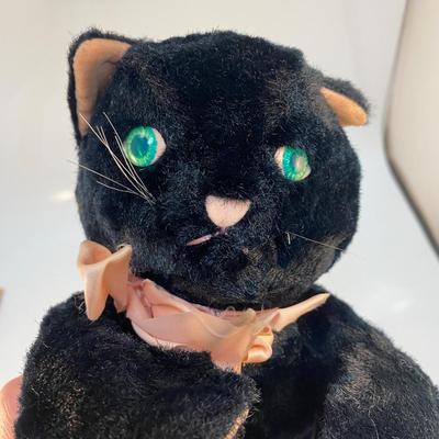 Vintage Kitty Kuddles Knickerbocker Toy Inc. Stuffed Animal Black Cat