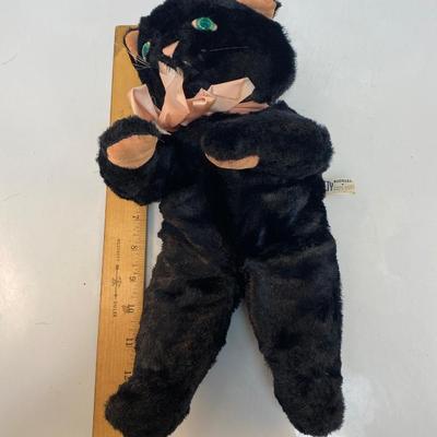 Vintage Kitty Kuddles Knickerbocker Toy Inc. Stuffed Animal Black Cat