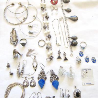 Assorted Sterling & 800 Silver Jewelry Lot J002