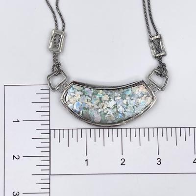 Sterling (925) ~ PZ ~ Roman Glass Necklace ~ Made In Israel