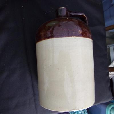 12" JUG, 14" GREEN VASE, 2 7" VASES.