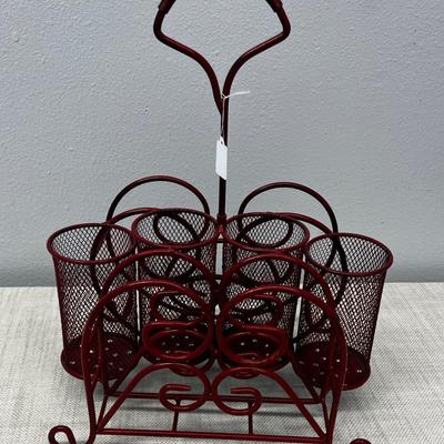 Plate and Silverware Caddy (RED) 
