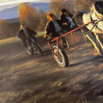 Pony Cart, Signed Robert Duncan  Matted Print No Frame 