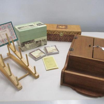 Household Accessories Vintage Handmade Wood Shelf Stationary Set