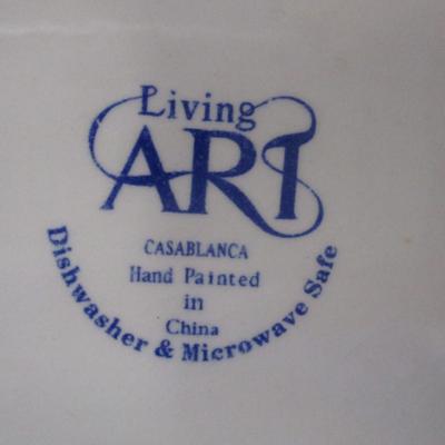 Living Art Casablanca Hand Painted Serving Bowl