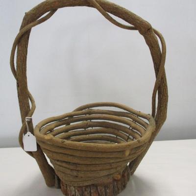 Vintage Handmade Grapevine Basket