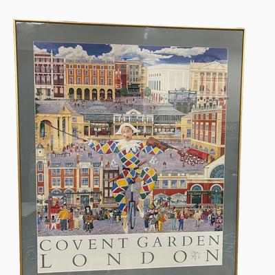 Covent Garden London Print Large Signed Christopher Rogers 1990 Framed Matted