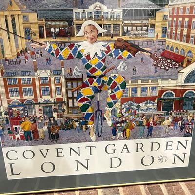 Covent Garden London Print Large Signed Christopher Rogers 1990 Framed Matted